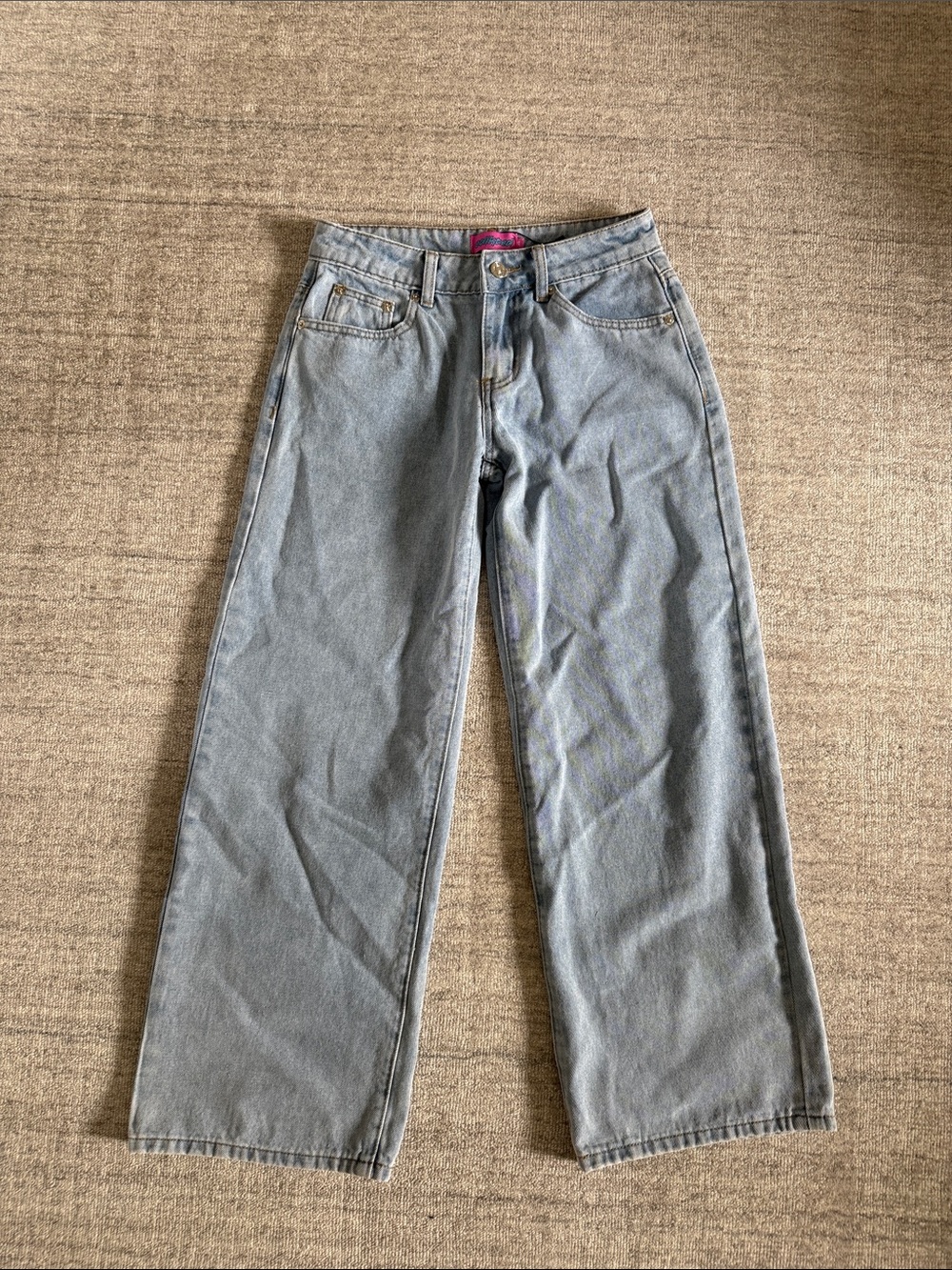Edikted Wide Low Rise Women’s Jeans - Light Blue Size XS NWOT